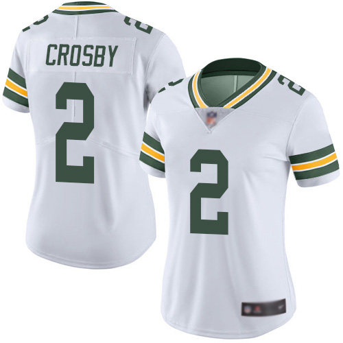 Green Bay Packers Limited White Women 2 Crosby Mason Road Jersey Nike NFL Vapor Untouchable
